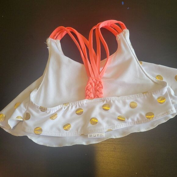 Lily & Dan Polka Swim Top Size Small (6-6x) - Picture 2 of 4